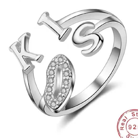Silver 'KISS' Ring - Picture 1 of 6